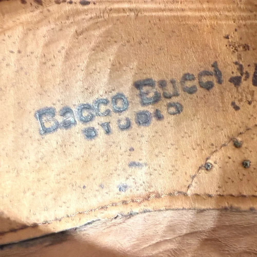 Bacco Bucci Brown Distressed Leather Western Ankle Boot Size 13 Square Toe
